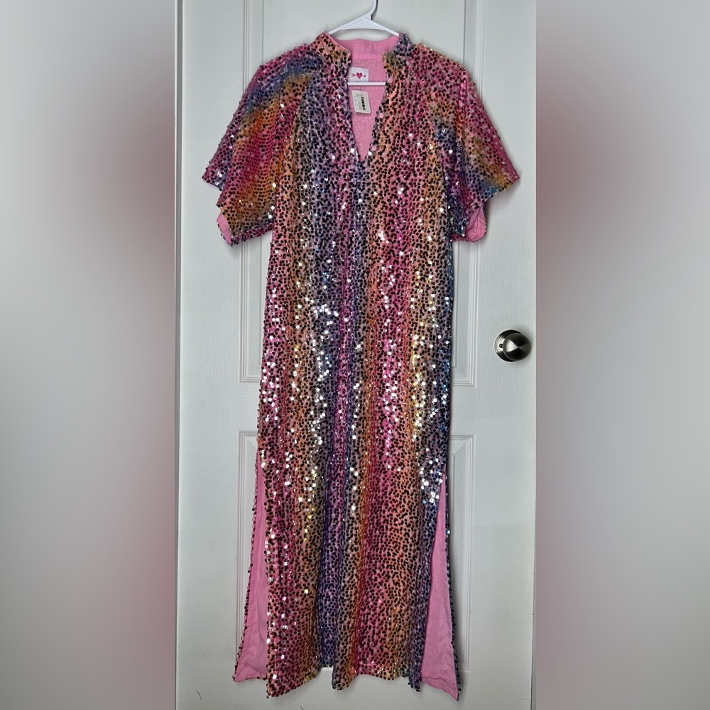 Buddy Love NWT Leighton Colorful Sequin Festival Maxi Dress Sz XS Party Rainbow - Picture 6 of 12